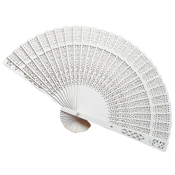 Sandeltræsventilator Åbent udskåret træventilator Bryllupsventilator 20cm