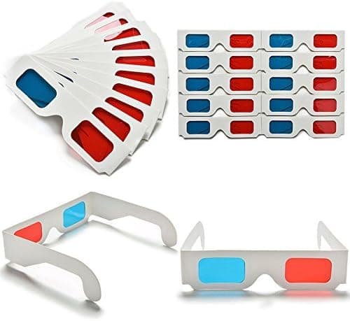 3D-papirbriller, anaglyf rød og cyan, hvid papramme, 5