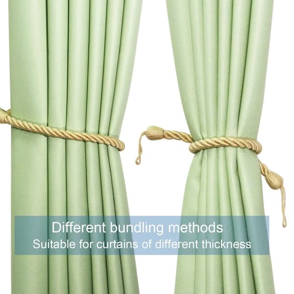 Gardinbinding, håndlavede gardinbindinger, gardinbånd, gardinbindinger til hjemmekontor, stue, (beige)