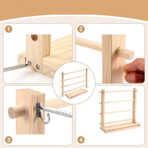 4-Tier Ribbon Holder, for Ribbons, Threads, Sewing Supplies, Crafts, Florists