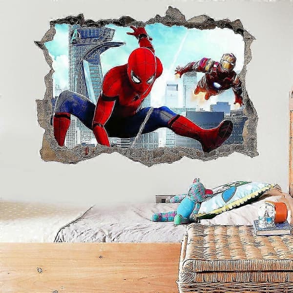 3D Spiderman Ironman Vægdekoration Marvel Avengers Baggrund (FMY)