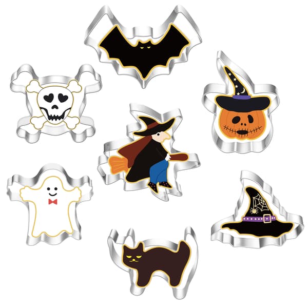 Halloween kakeform sett med 7 rustfrie stål kakeformer Pu