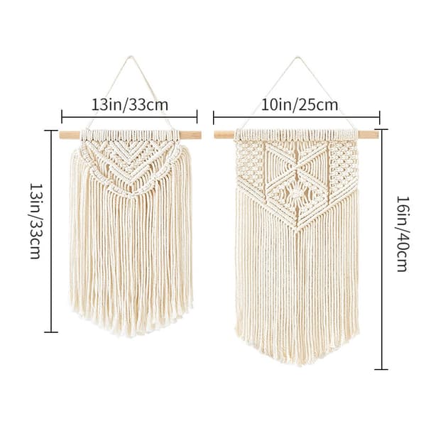 2 stk. blondevægkunst vævet boho-stil vægdekoration hjem chic