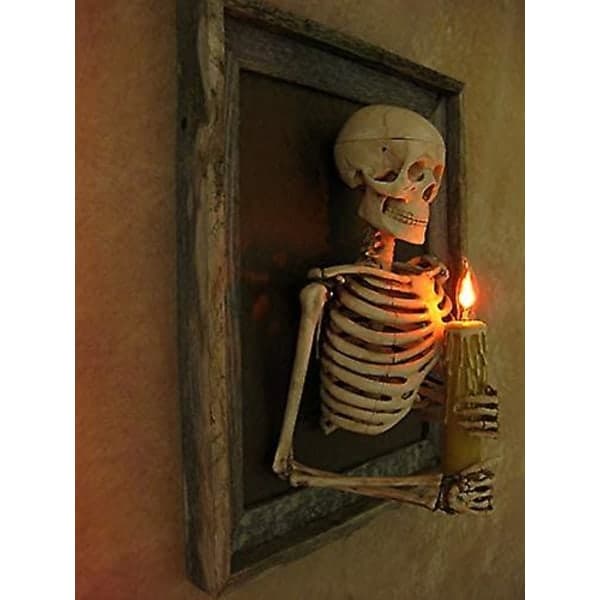 Halloween-koriste - Kehystetty 3D-luurankorintakehä valolla