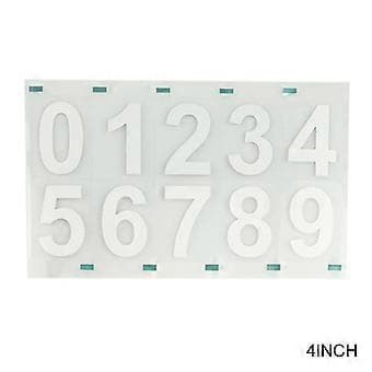 Reflective Mailbox Number Decal Elegant Style Waterproof Number Decal Sticker for Home Decor (4 Inch White)