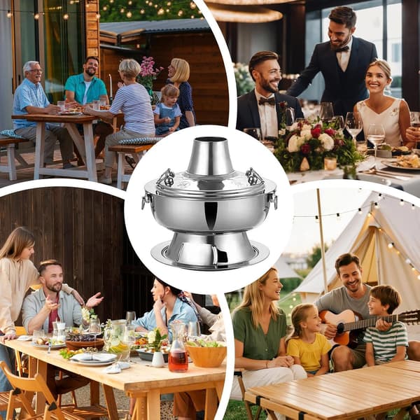 hot pot kull rustfritt stål kokekar med jevn oppvarming sølv 30cm Silber 30cm