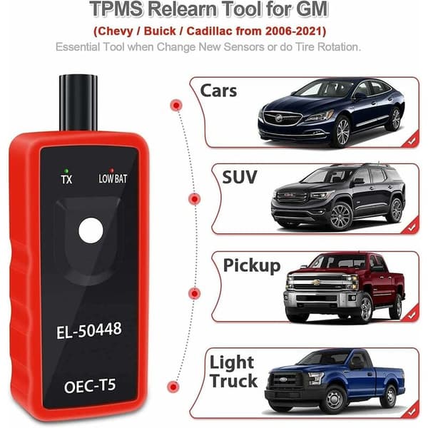 50448 TPMS - Verktøy for tilbakestilling av bil - Dekktrykkovervåking - Sensor fo