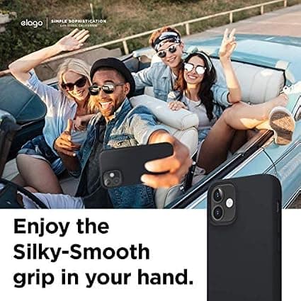 (Sort) elago Skal Silikonevæske Kompatibel med iPhone 12 Mini