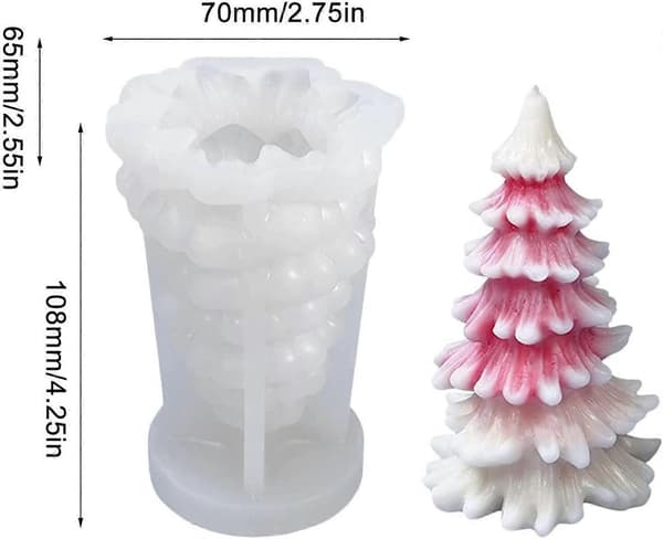 3D Juletræslysform Silikone DIY Kage Sæbe Håndlavet Gave