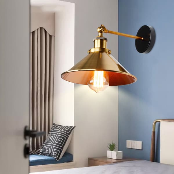Industriel Retro Væglampe, Foldbar Bronze Væglampe, Moderne Indendørs