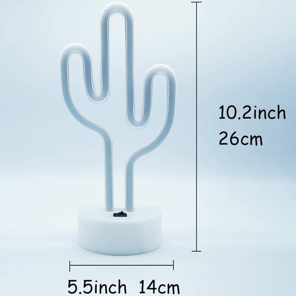 Kaktus Neonlys LED Kaktus Neonskilt, USB eller Batterilading