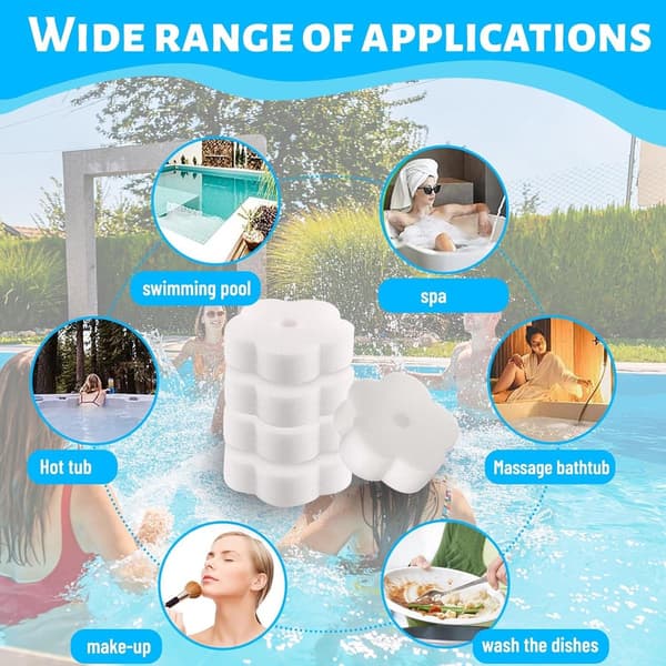 16 olieabsorberende svampe - Velegnet til boblebade, swimmingpools, spabade, køkken - 9*9*3cm (blomsterformet)