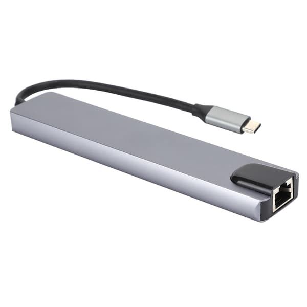 8-i-1 Hub Type-C til HDMI RJ45 PD USB Dockingstasjon Type-C Hub Splitter Konverteringsadapter