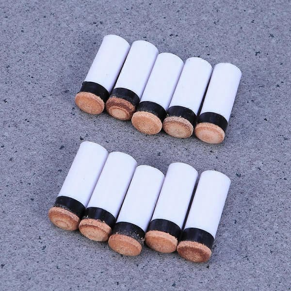15 Pcs American Style Billiard Cue Ferrules and Tips, Pool Replacement Screw-on Tips with Pool Cue Ferrules, Hard Cue Tips (White and Brown)