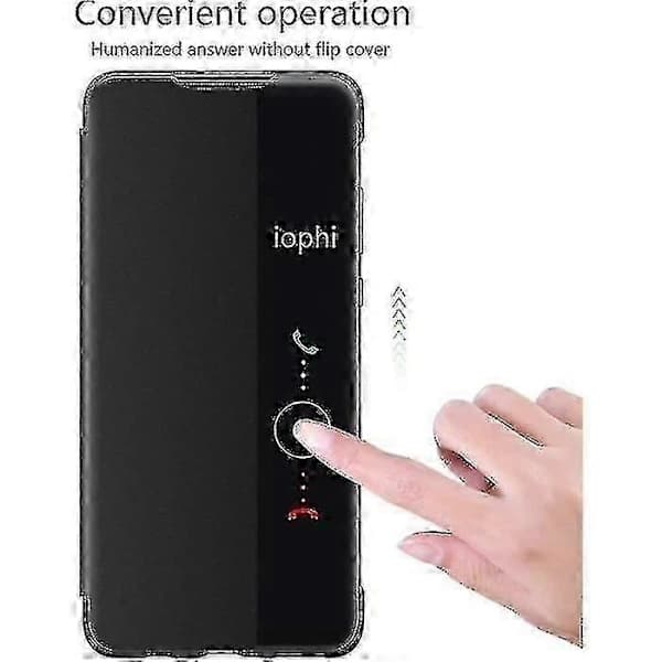 For Huawei P30 Lite Case, Smart View Leather Flip Case, [Power Saving Mode][Full Protection](p30lite,bla Boris
