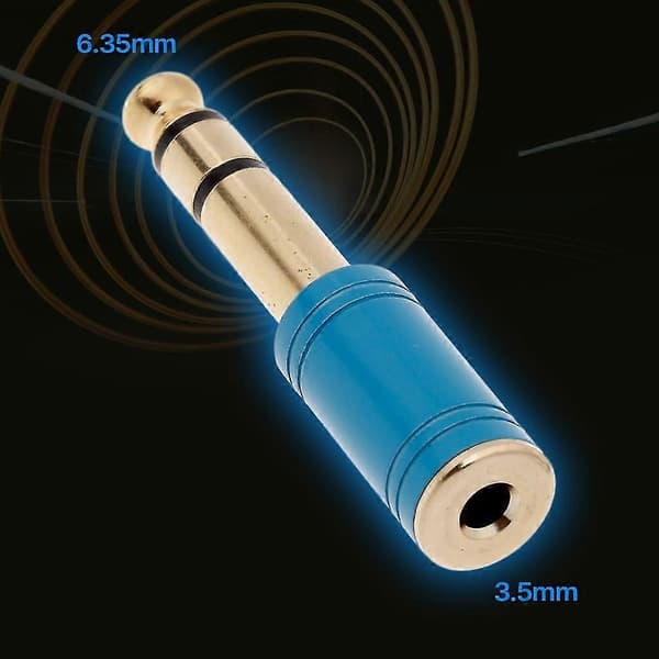 6,35 mm til 3,5 mm adapter gullbelagt 6,35 hann til 3,5 hunn pluggkonverterer