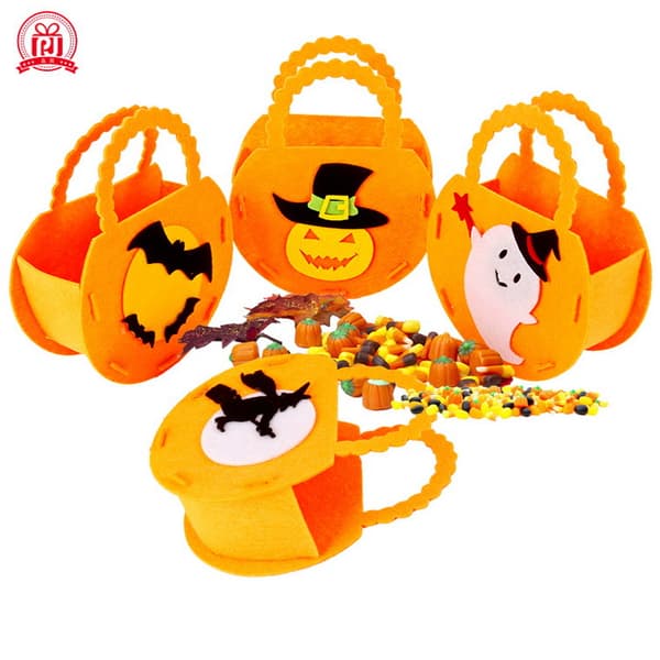 Halloween Græskar Slikposer til Børn, Trick or Treat Poser Ikke-Vævet