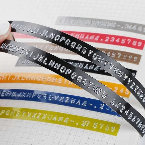 Mini Label Printer, Label Embossing Device with 2 Self-Adhesive Rolls, Portable Small Handheld Label Printer for Home and Office Use