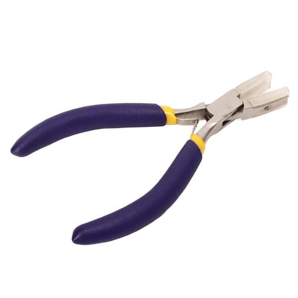Flat Nose Pliers Blue Handle Double Spring Structure Carbon Steel Mini Pliers for DIY Handmade Jewelry Hardware