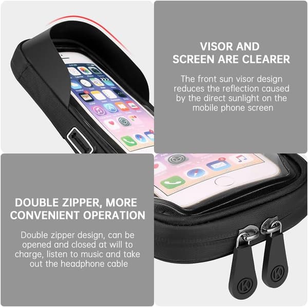 360° Waterproof Bicycle Mobile Phone Holder with Waterproof TPU Touch
