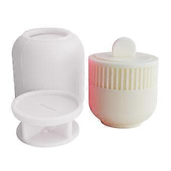 DIY Håndlavet Kopform med Låg Silikoneform Gipsform Aromabeholder Æskeform til Smykker Betonæsker