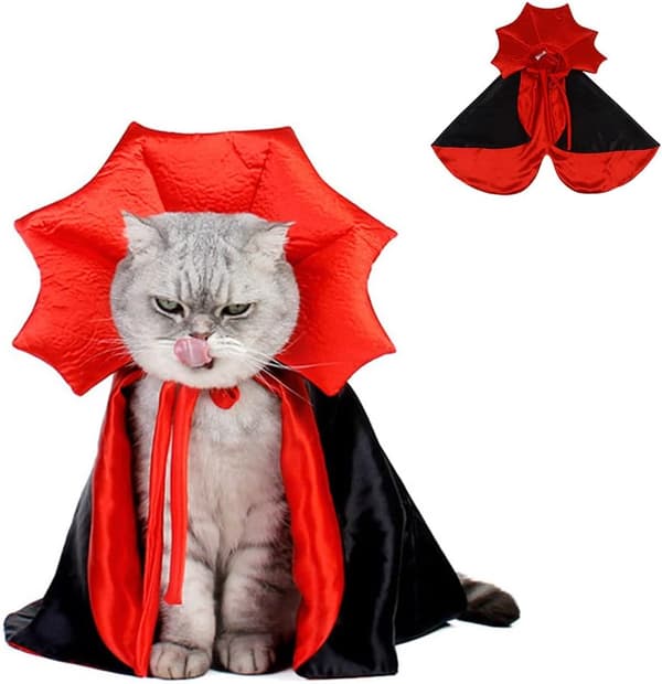 Kat- og hundehalloweenkostumer Kattekapper Vampyrkapper Kæledyrskostumer Halloween Kattekostumer