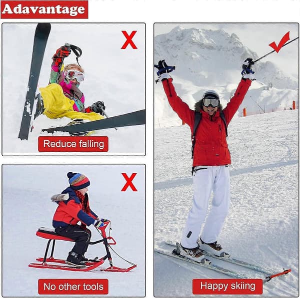4-delt Ski Tip Connector Trainer Ski Træningshjælp Ski Wedge Hjælpemiddel til Begyndere Ski Træning, Variou [db]