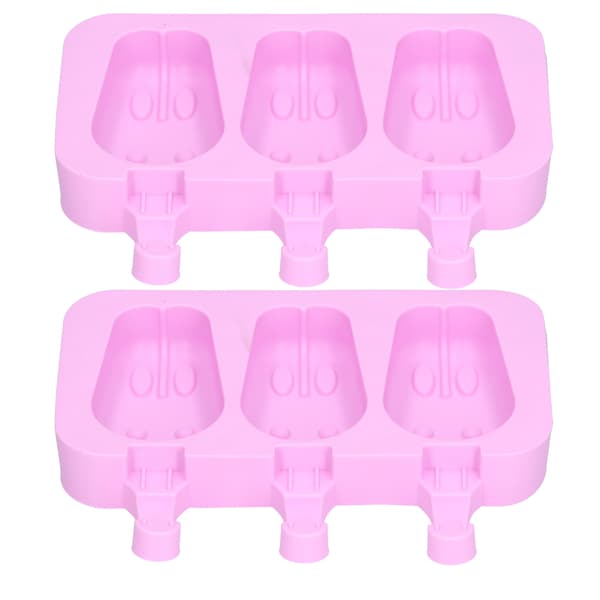 2-pack 3-fack silikonform för glass med lock, kaninformad form för sommarkök