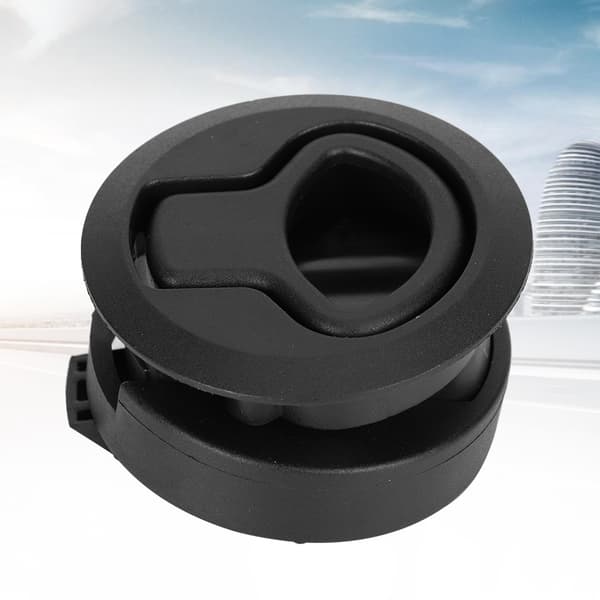 Round Black Flush Pull Handle Slam Latch Deck Hatch Handle Lock for Marine Boat RV Drawers