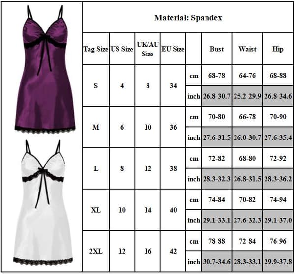 Dammode V-ringad Sexig Spets Nattlinne Pyjamas Hemmakläder vit vit L white L