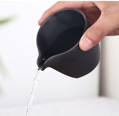 Keramiske fløtekanner Saus Serveringskanner, Sett med 2 Svart - Black
