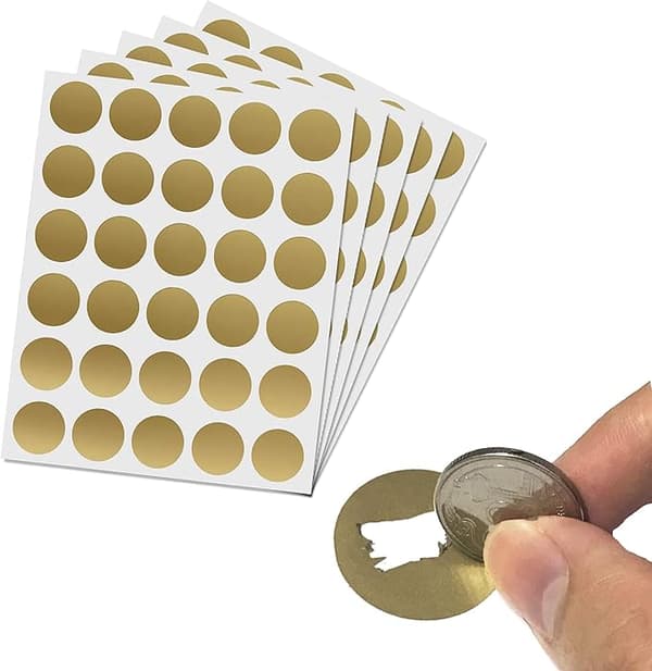 DIY Skrapelodd Klistremerker (Gull, 150-pakning)