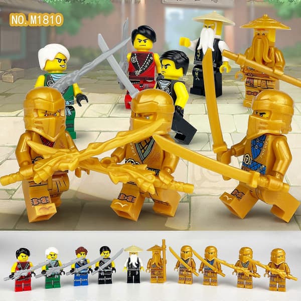 Ninja 1613 byggekloss minifigur liten partikkel Min vs. Python gaveleke dukkespiller verden figur db 38 stk ca. 4,5 cm høy 38pcs Approximately 4.5cm high
