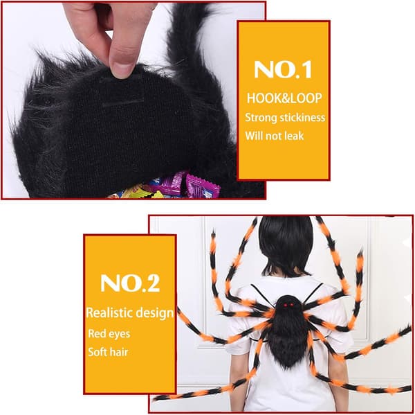Halloween Aikuisten Hämähäkkireppu-asu Musta Värikäs