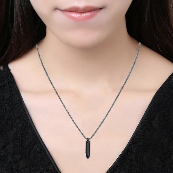 Beads Pendant Stainless Steel Men's Classic Charm Necklace Creative Unique--silver Cy