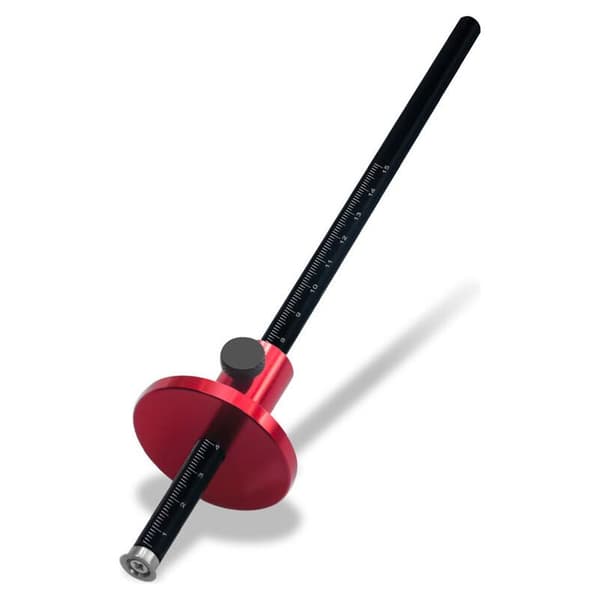 – Målemåler med hjul til hårdt og blødt træ – Tapmåling – Dobbelt skala (tommer/mm) – Ergonomisk design