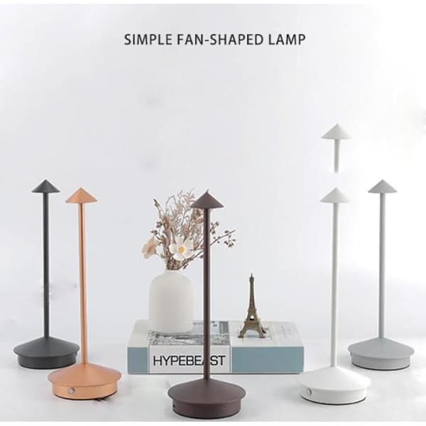 Dimmable LED Table Lamp in Aluminum, Peak Mushroom, IP54 Rated, Plug Base, Height 29 cm, EU Plug