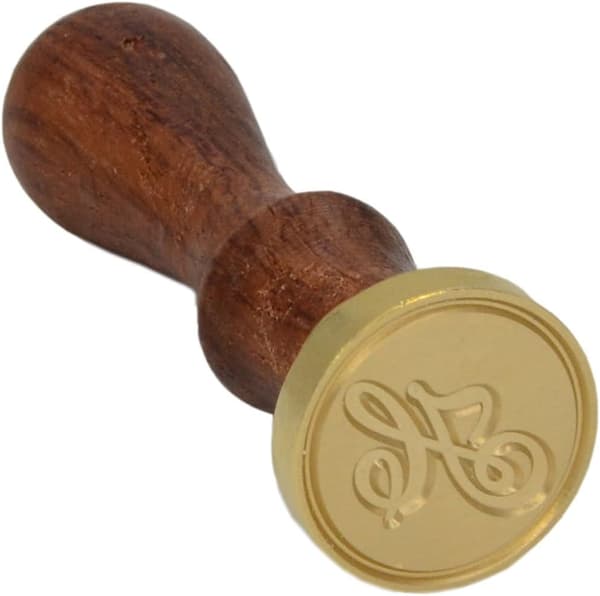 Voksseglstempel bokstav A-Z, alfabet initialseglstempel for jule- og takkekort, bryllupsinvitasjon W-S-2 (bokstav H) -