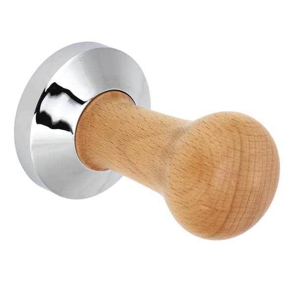 58mm Tre Kaffe Tamper Press Hammer Gjenget Base Kaffepulver Tilbehør