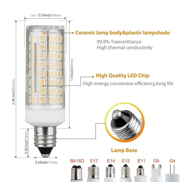 LED-lampe Maiskolbelampe HVIT E11 10W 220V E11 10W 220V hvit E11 10W 220V-E11 10W 220V