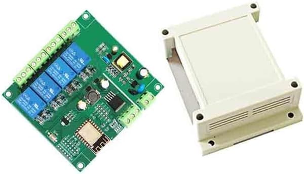 ESP8266 kaksoisrelemoduulikortti 5V/8-80V virtalähde (CH4 kotelolla) -