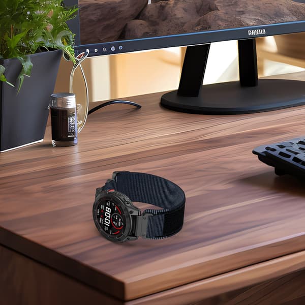 Nylon Urrem til Garmin Smartwatch Sort Svart