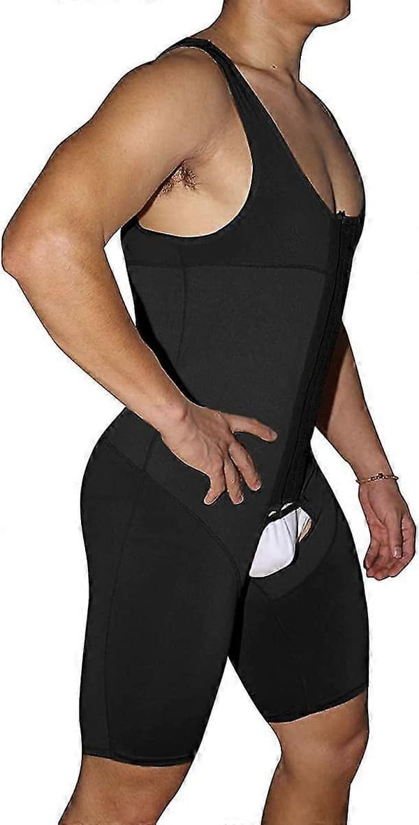Herr Shapewear Helkroppsformare Kompression Slimmande Magekontroll Body 1st-svart,,L