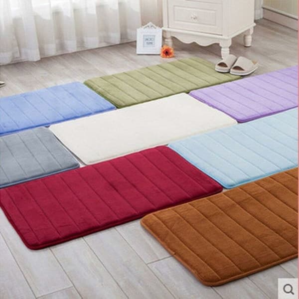 Non-slip memory foam bathroom mat for bathroom, microfiber (sky blue, 40 x 60 cm)-