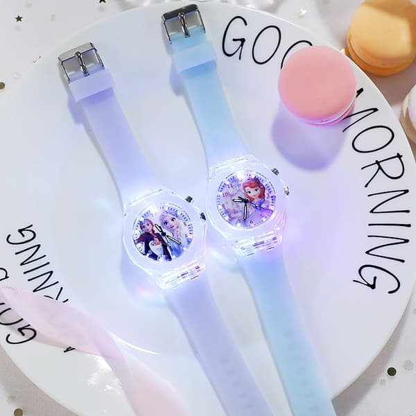#LED-blinkende analogt ur til børn med justerbar silikonerem#