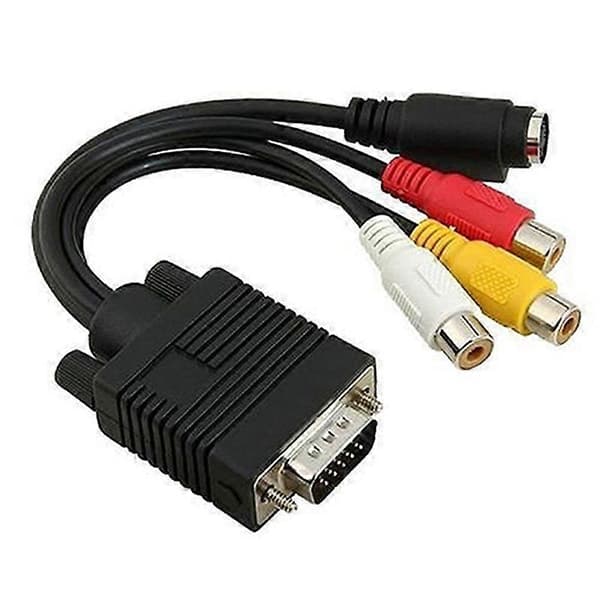 DB VGA til S-Video 3 RCA Komposit AV TV Udgang Adapter Konverter Kabel til PC Laptop A A
