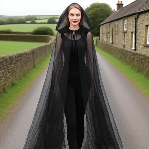 Halloween cosplay spøgelseshætte kappe 1,5m