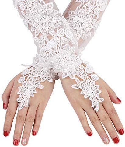 Brudehansker Blonder Brudepikehansker Gotiske Heklede Hansker Elegante