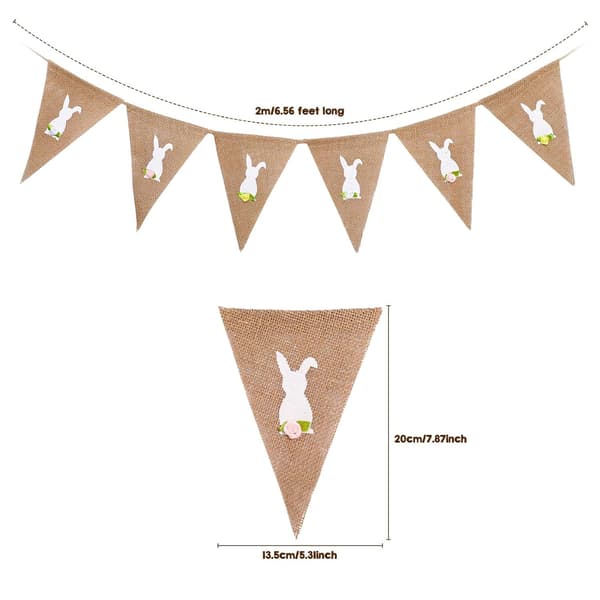 Easter Burlap Banner, Easter Bunny Garland, Decoration for Easter, Fireplace, Home Office, School, Outdoor Party