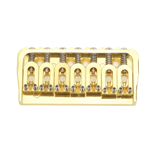 Electric Guitar Fixed Short Bridge Hardtail 7 Strings Through Body Design Non Tremolo Golden